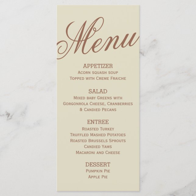 Menu Fête de l'Action de grâce (Devant)