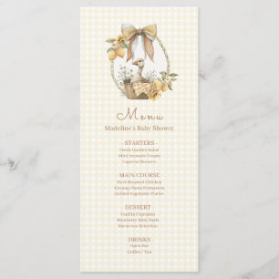 Menu Fête de Naissance à l'aquarelle Citron de l'Oie Id