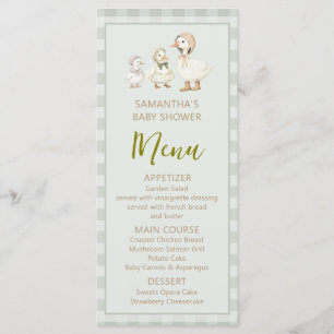 Menu Fête de naissance de Mother Goose et Gosling