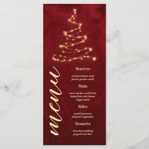 Menu Fête de Noël Red Velvet avec arbre Manu Card
