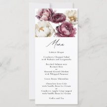 Menu Fête des mariées d'abondance florale rustique