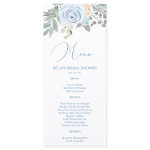Menu Fête des mariées Fleur d'hiver Aquarelle