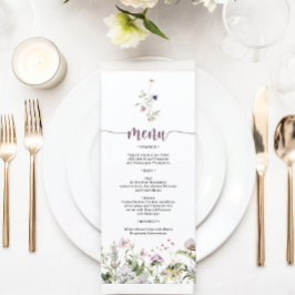 Menu Fête des mariées Fleur sauvage rustique