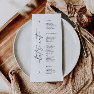 Menu Fête des mariées Mariage classique Elegance