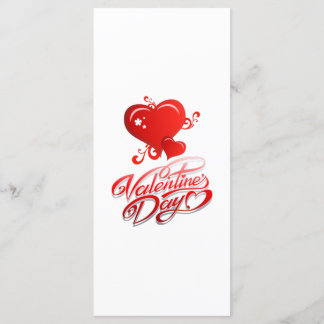 Menu fête des valentines joyeuses aux coeurs rouges