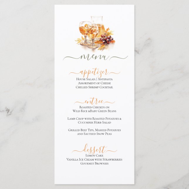 Menu Fête Festive de nourriture et de boisson Thème (Devant)