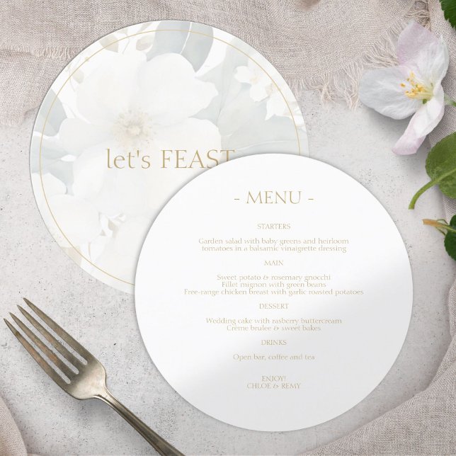 Menu Fêtons le Mariage d'aquarelle florale (Créateur téléchargé)