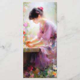 Menu Fille dans le jardin des fleurs