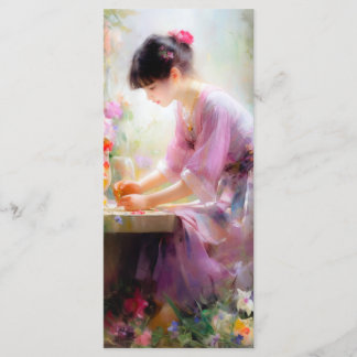 Menu Fille dans le jardin des fleurs