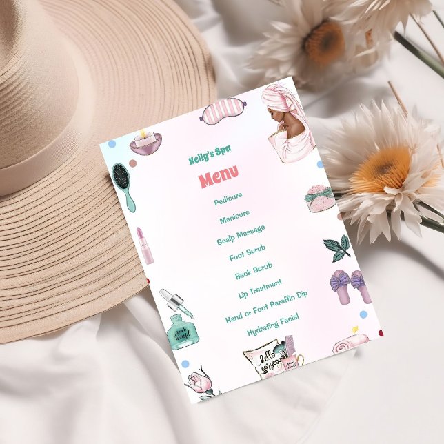 Menu Fille Spa Anniversaire (Créateur téléchargé)