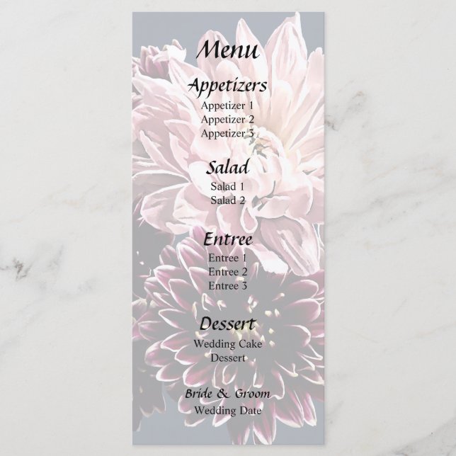 Menu Filles et marguerites sombres et légères (Devant)
