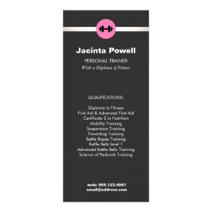 Menü "Fitness Personal Trainer Price List"