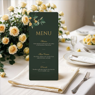Menu Fleur de citron Arbre Floral Élégant Mariage vert