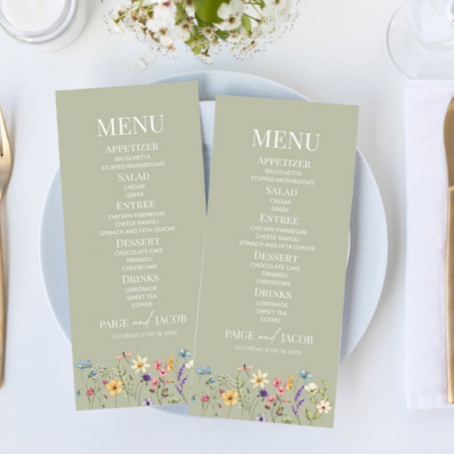 Menu Fleur fleur sauvage Fleur Flore Jardin Mariage Nou (Créateur téléchargé)