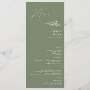 Menu Fleur sauvage Boho Chic Mariage