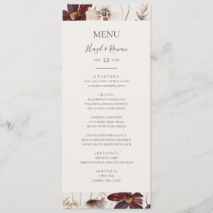 Menu Fleur sauvage de Cuivre Bourgogne   Dîner Mariage 