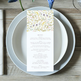 Menu Fleur sauvage de printemps Boho Pampas Mariage