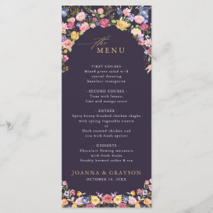 Menu Fleur sauvage de printemps coloré Meadow Garden Ma