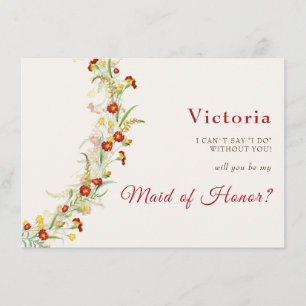 Menu Fleur sauvage Jaune Marigold Mariage de feuillage