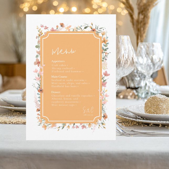 Menu Fleur sauvage Sunny Mariage Peach ID1023 (Créateur téléchargé)