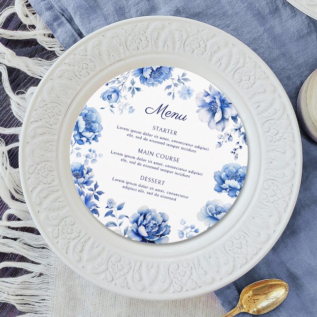 Menu Fleurs bleues rondes (Créateur téléchargé)