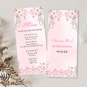 Menu Fleurs de cerises Sweet sixteen Floral Anniversair