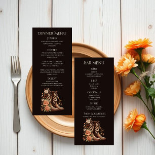 Menu Fleurs de l'Ouest du pays avec bottes de cowboy