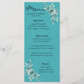 Menu Fleurs de mariage Teal Whisper Blooms