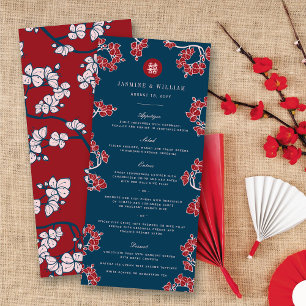 Menu Fleurs de Pêcher/Prunier Double Bonheur 囍 Mariage