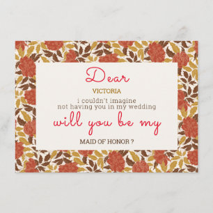 Menu Fleurs de Pivoine Orange Dusty Brunt Mariage d'Aut