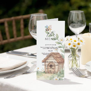 Menu Fleurs de ruches et petite Baby Shower abeille