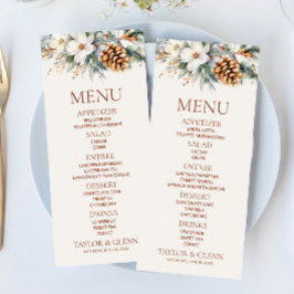 Menu Fleurs florales hivernales Pine Tree Cone Mariage