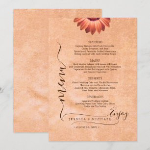 Menu Fleurs Gerbera sur Mariage de pêche Abstrait
