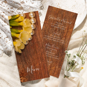 Menu Fleurs Jaunes et Mariage campagnard en bois d