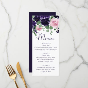 Menu Fleurs luxuriantes   Garland pourpre et rose