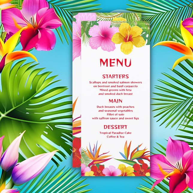 Menu Fleurs tropicales hawaïennes  (Créateur téléchargé)