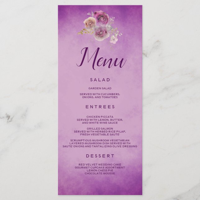 Menu Fleurs Violettes (Devant)