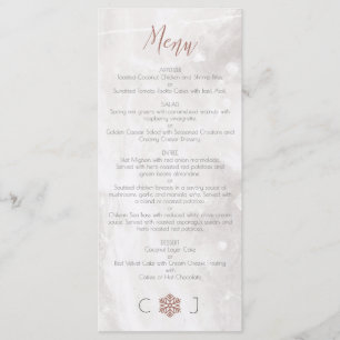 Menu Flocons de neige roses d'or de Faux d'hiver