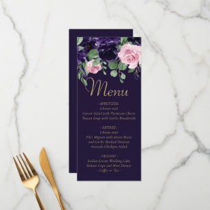 Menu Floraison Garland rose et violet foncé