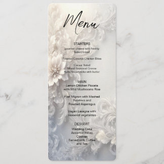 Menu Floral Blanc