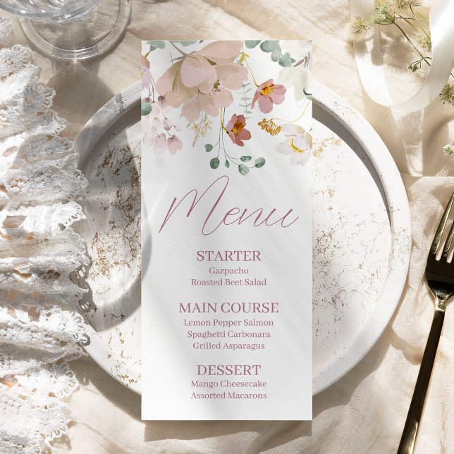 Menu Floral Blush (Créateur téléchargé)