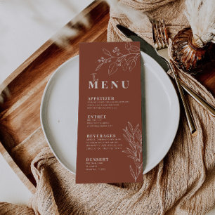 Menu Floral Boho Terracotta