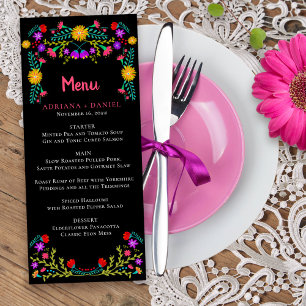 Menu Floral Floral Mariage mexicain