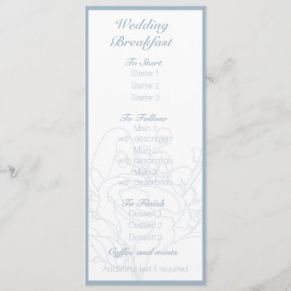 Menu Floral mariage (Bleu Diamant)
