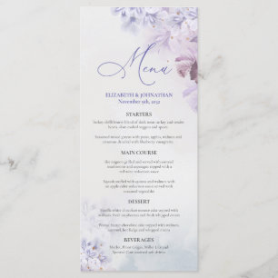 Menu floral mauve mauve rose pastel printemps