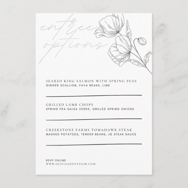 Menu Floral Minimaliste (Devant)
