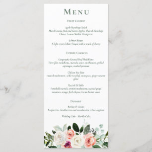 Menu Floral Peach Blanc Sage
