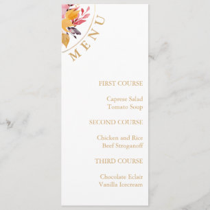 Menu Floral Simple Spring Event