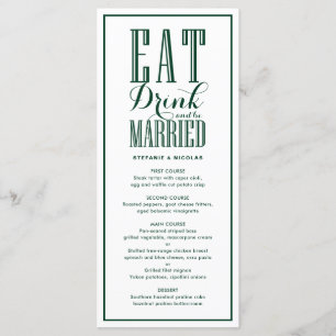Menu Forest Green Mangez, buvez et soyez marié Mariage
