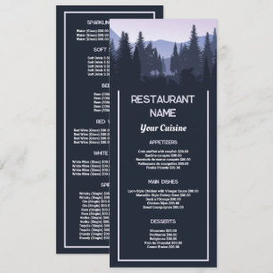 Menu Forêt Bleue, Restaurant Mince